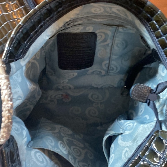 Brighton CHER Croc Patent Leather Black Shoulder Bag AND matching Wallet - Picture 11 of 15